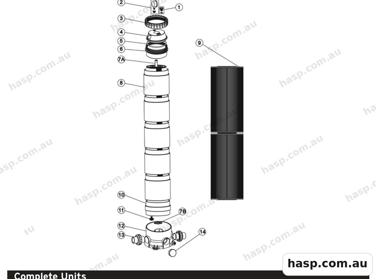 Zodiac CF CARTRIDGE FILTER CF75-CF150 Spare Parts