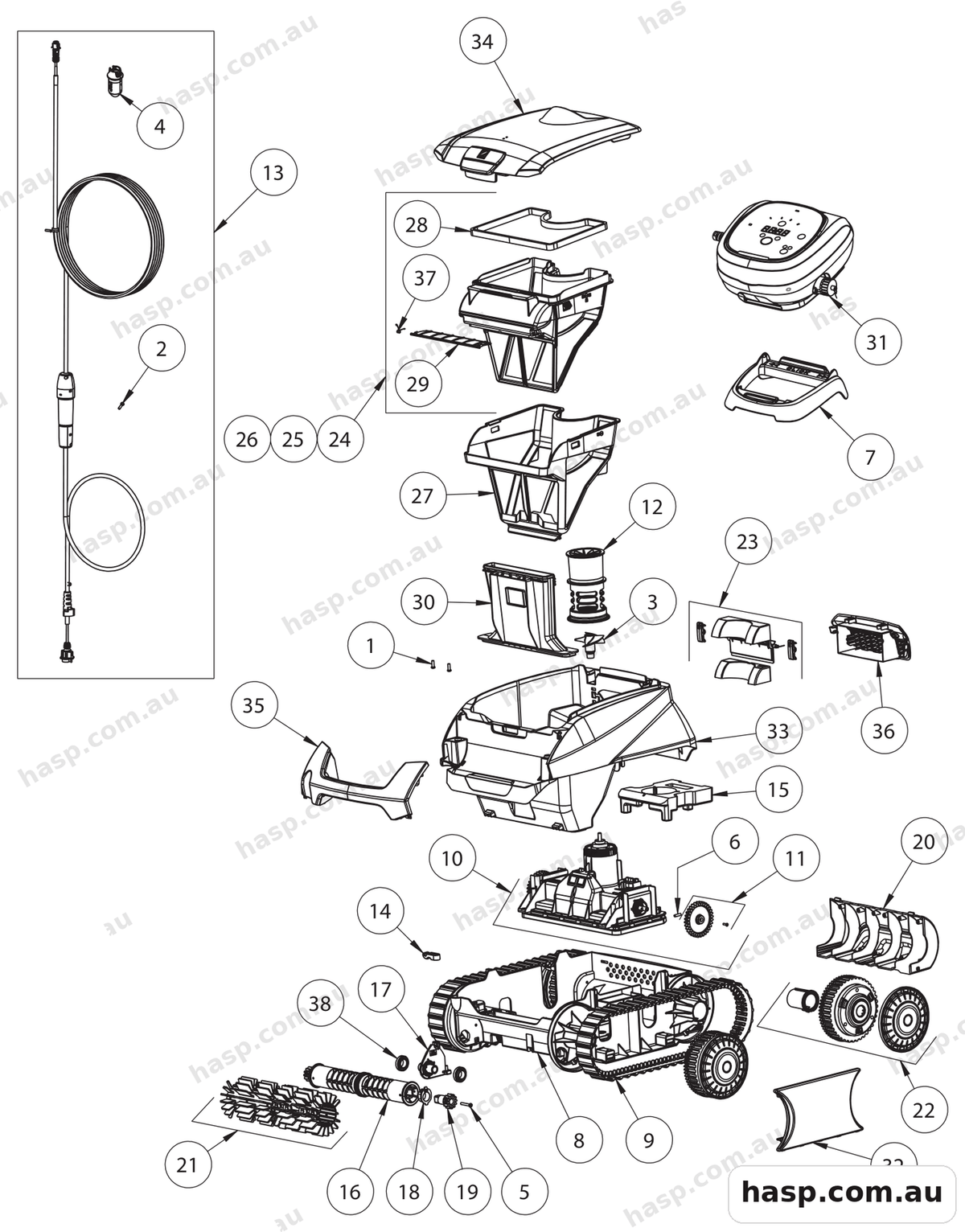 Zodiac DX3000 Spare Parts