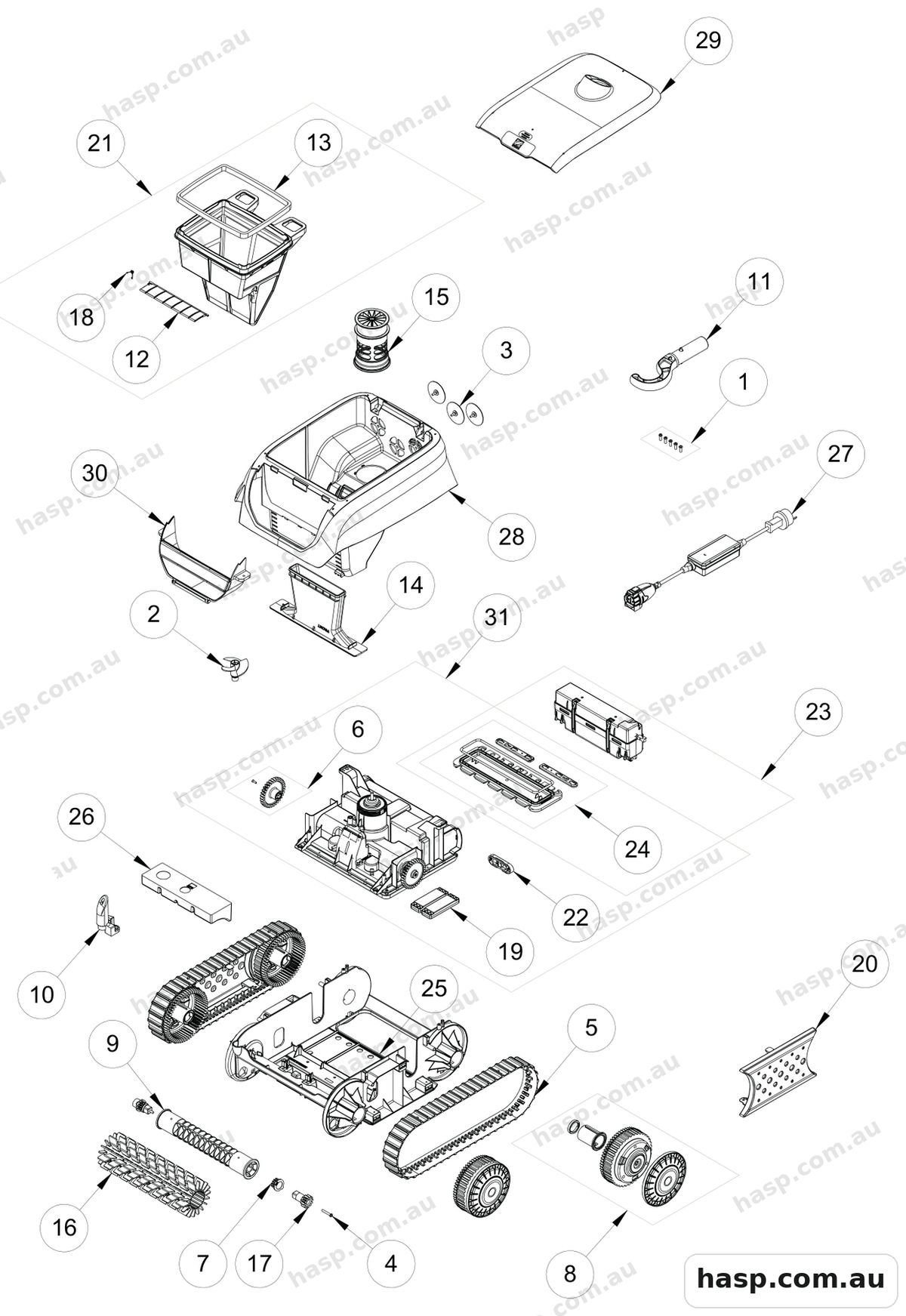 Zodiac FR500 IQ Spare Parts
