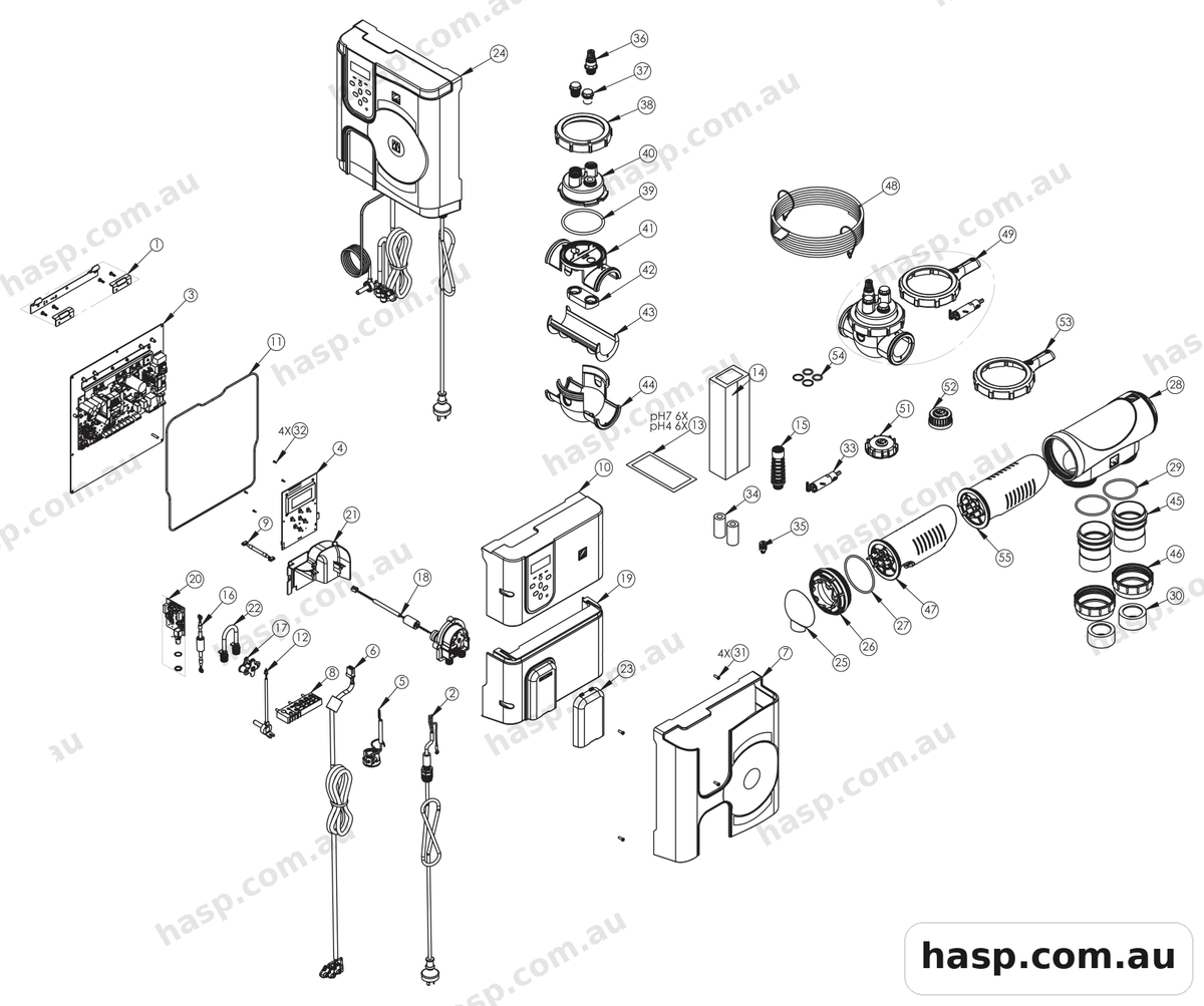 Zodiac HYDROXINATOR IQ PH Spare Parts