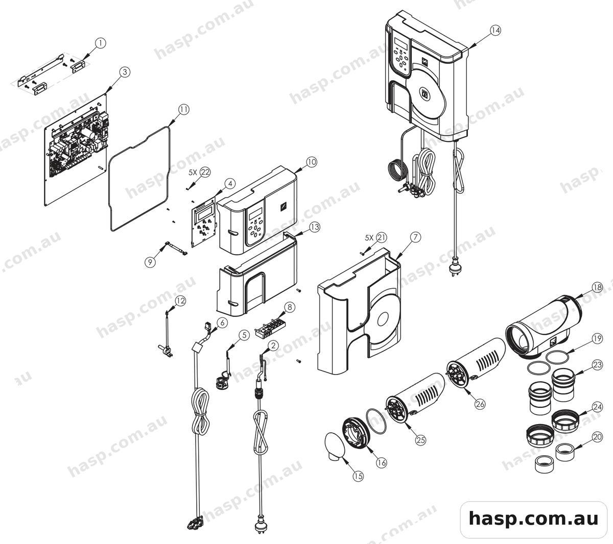 Zodiac HYDROXINATOR IQ Spare Parts