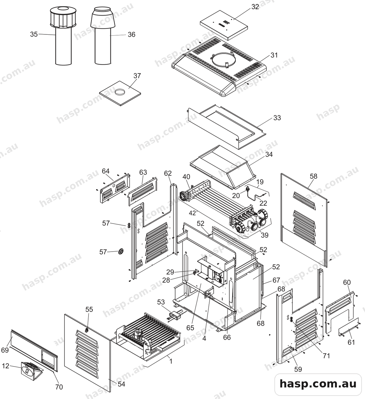 Zodiac LEGACY LRZ GAS HEATERS Spare Parts