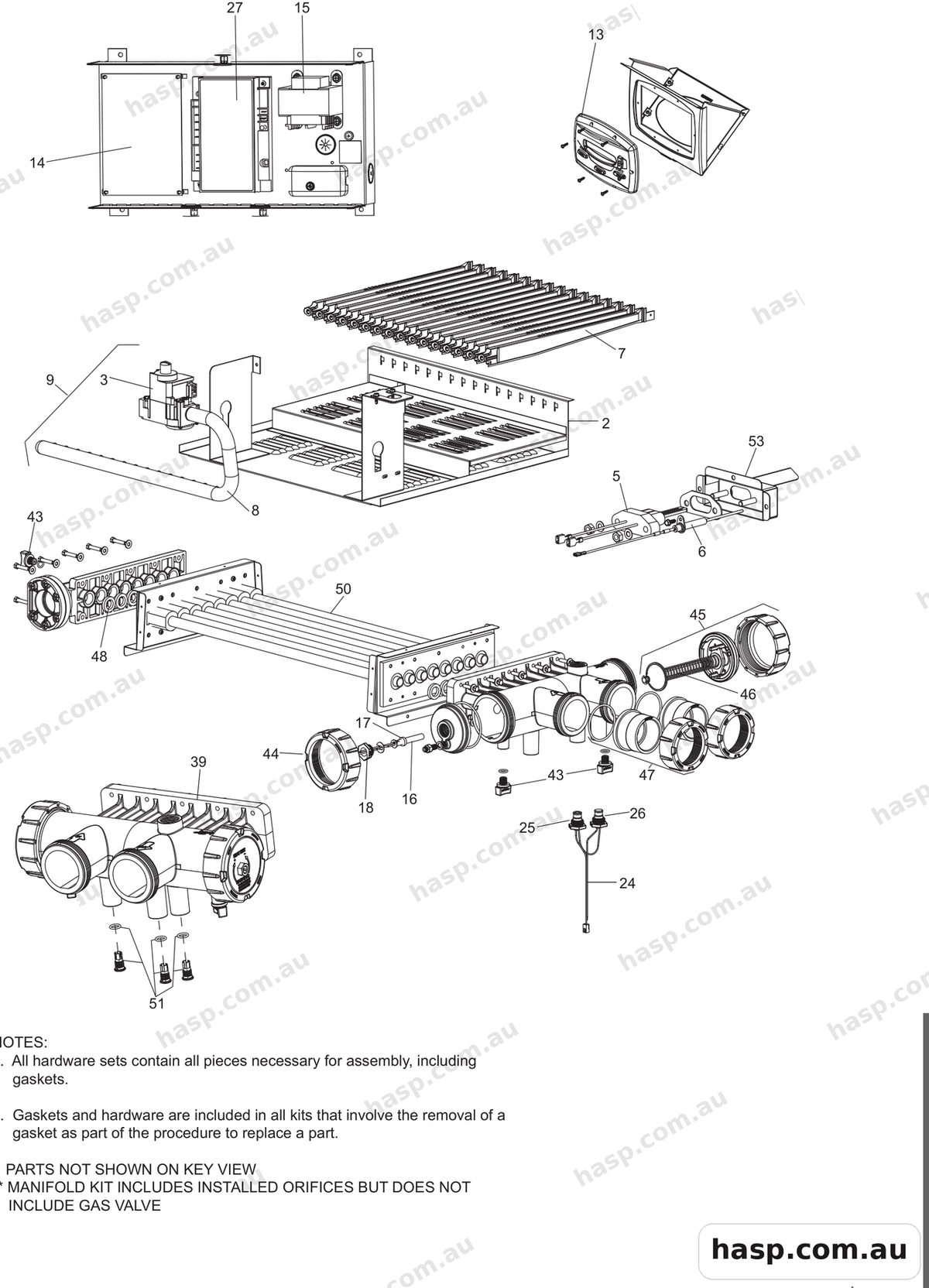 Zodiac LEGACY LRZ GAS HEATERS Spare Parts