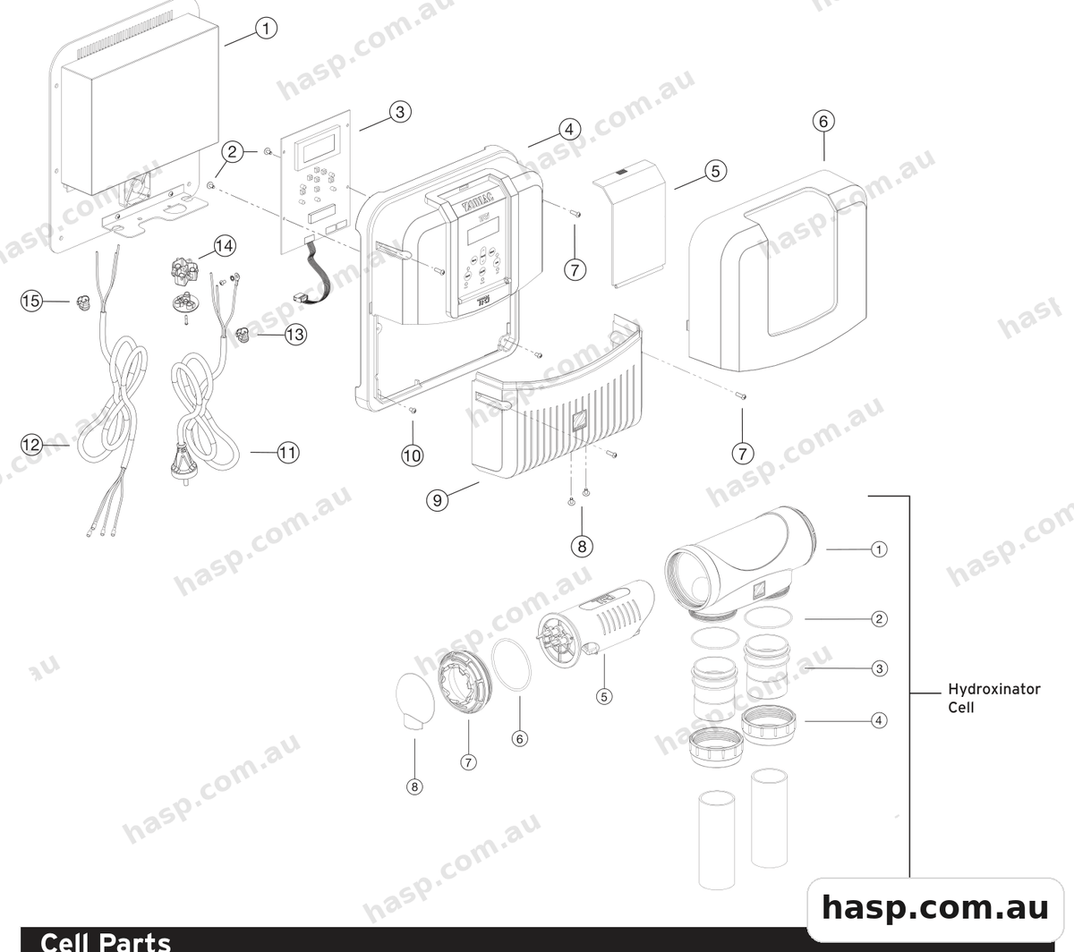Zodiac MAGNAPOOL HYDROXINATOR Spare Parts