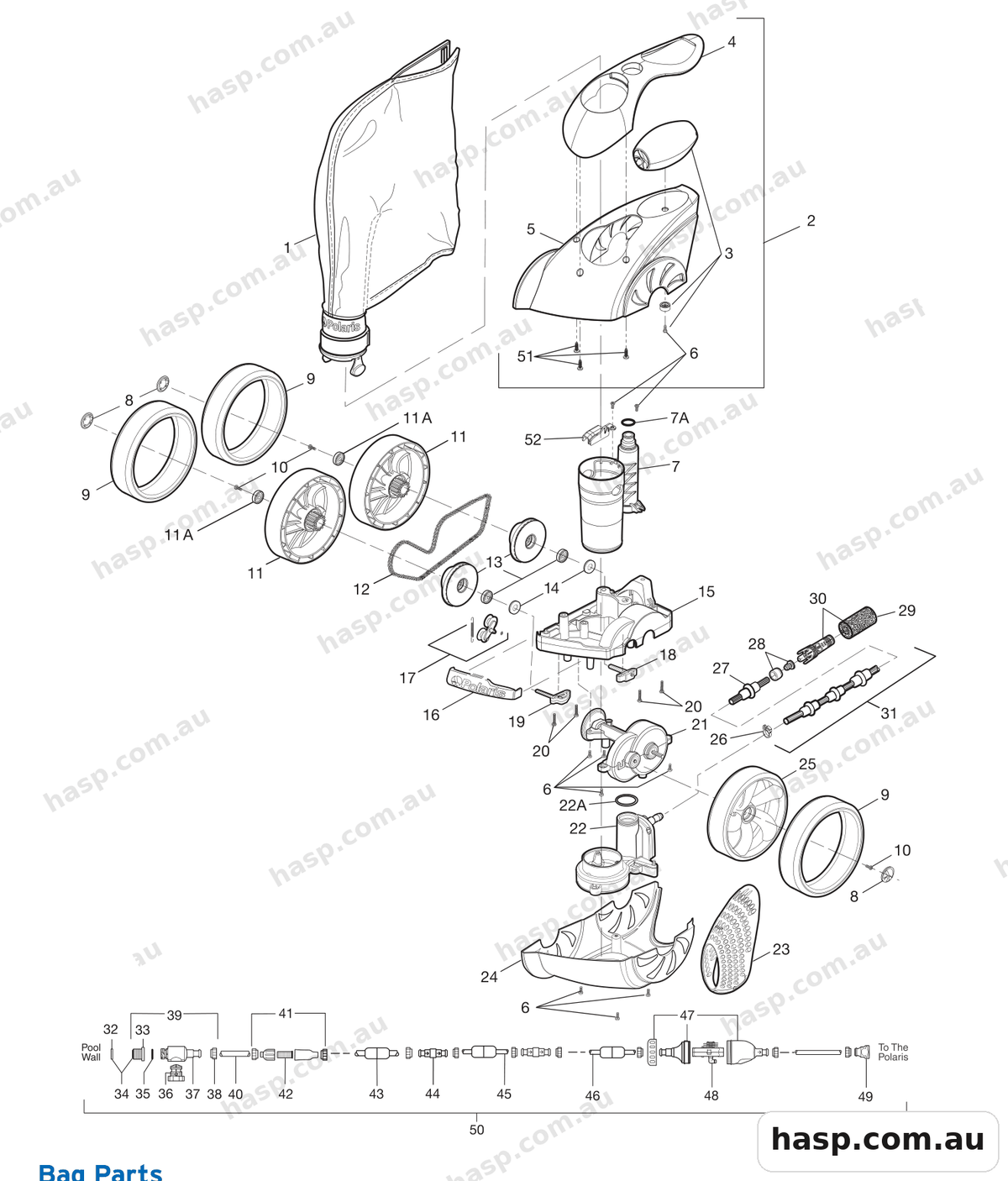 Zodiac POLARIS 3900 SPORT Spare Parts