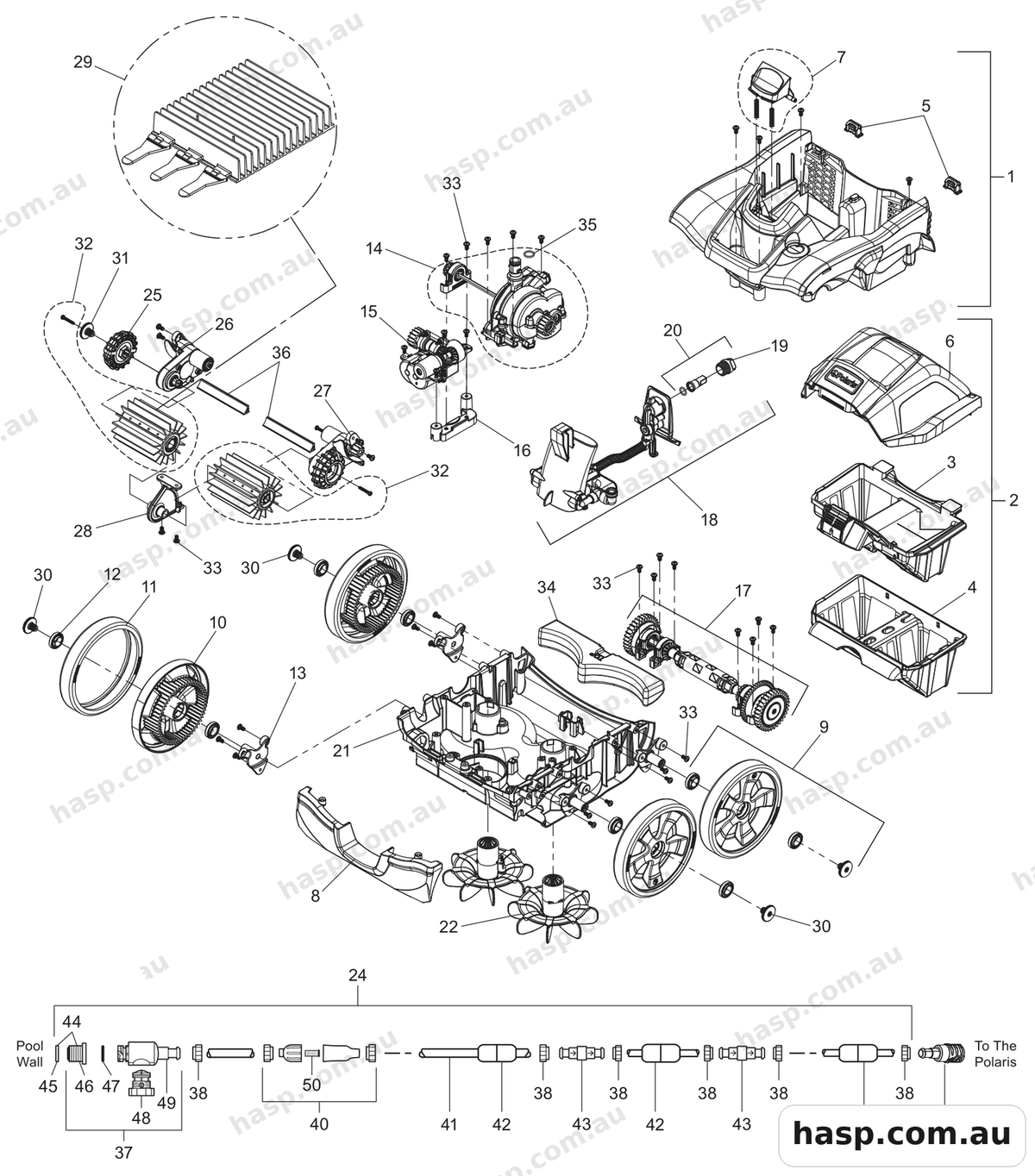 Zodiac POLARIS QUATTRO SPORT Spare Parts