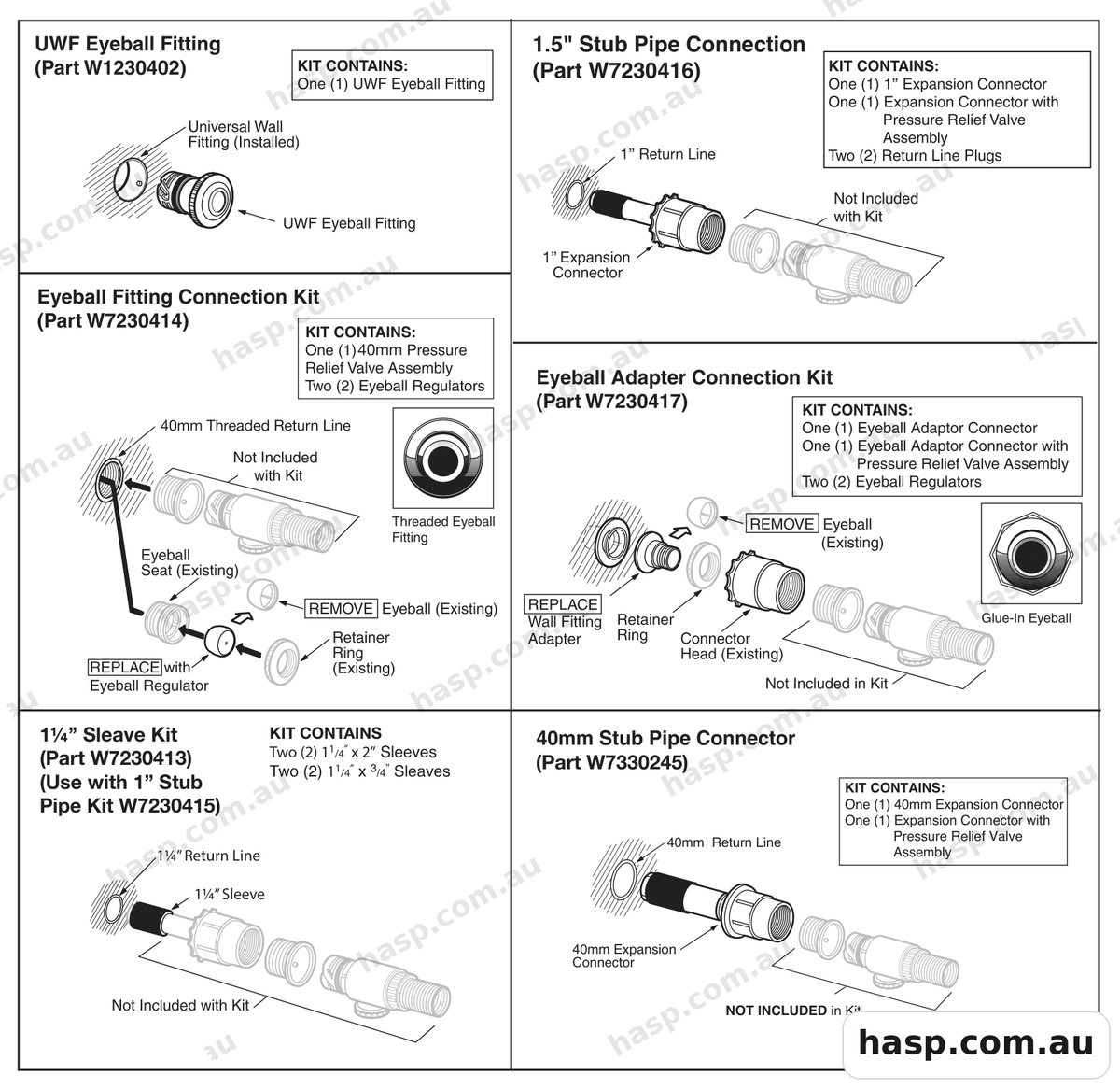 Zodiac POLARIS VAC-SWEEP 360 CONNECTORS & FITTINGS Spare Parts