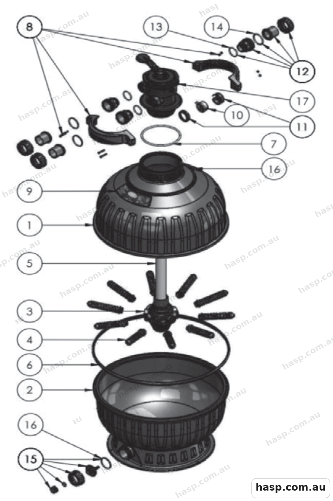 Zodiac THERMOPLASTIC FILTERS ZTP SERIES Spare Parts