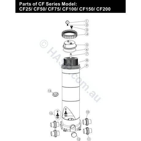 Zodiac / Emaux / Superpool CF75 CF100 CF150 Filter Air Release Valve - Air Bleed Bleeder