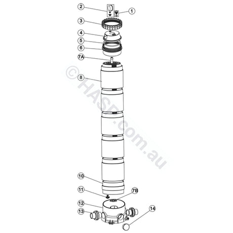 Zodiac (Titan CF) Emaux and Neptune CF Series Cartridge Filter Ring Lock - W01021006 - Filter Parts