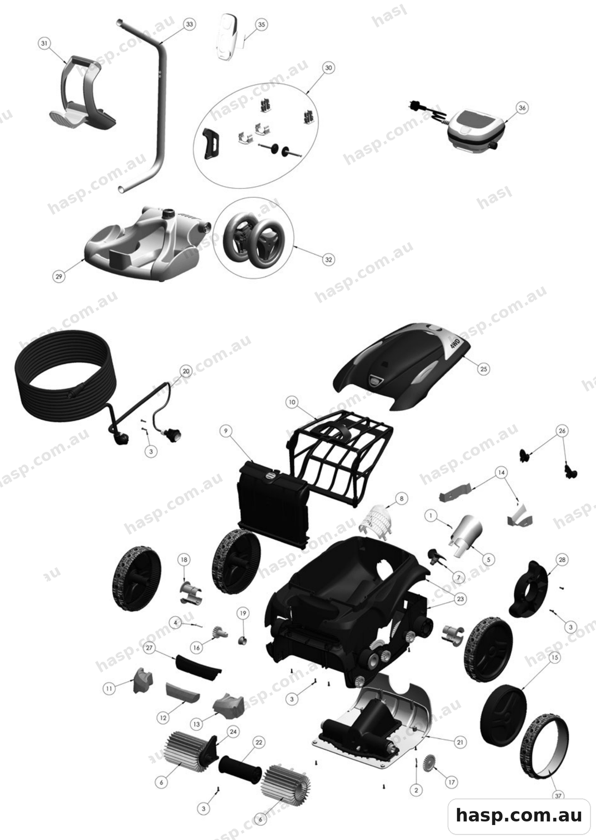 Zodiac V4 4WD Spare Parts