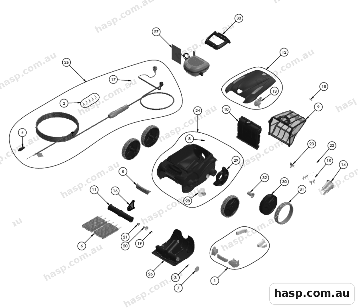 Zodiac VX45 4WD Spare Parts